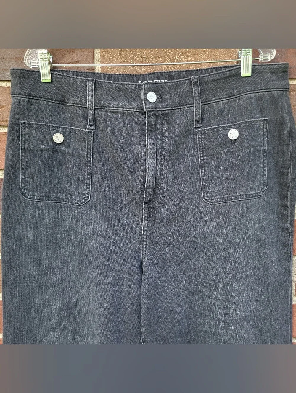 J.Crew '96 Denim Trousers Wide Leg Charcoal Jeans Womens Size 34, Measures 38x32